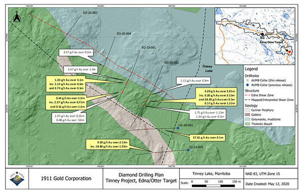 map of Cougar and Edna-Otter targets