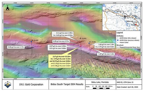 map of the Bidou South target